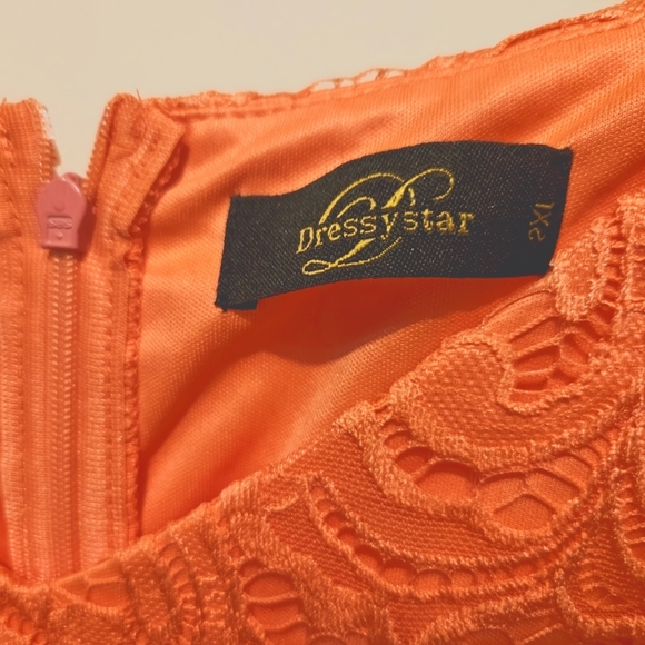 Dressystar Women Floral Lace Short Party Dress - size 2XL, Coral - Picture 7 of 8